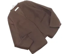 NATURAL BEAUTY BASIC ナチュラルビューティーベーシック ノーカラー ジャケット sizeM/茶 ■◇ レディース