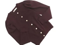 ZARA ザラ リブ ニット パワーショルダー カーディガン sizeL/ボルドー ■◇ レディース