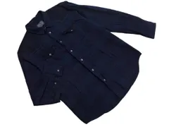 ZARA MAN ザラ マン ダメージ加工 チェック 切替 長袖 シャツ sizeXL/紺 ■◇ メンズ