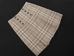 BURBERRY バーバリー 大きいサイズ チェック Aライン 台形 スカート size48/ライトベージュ ■◇ レディース