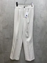 新品 moment+ モーメントプラス カットジョーゼットセンタープレスストレートスラックス パンツ sizeS/アイボリー ■◇レディース