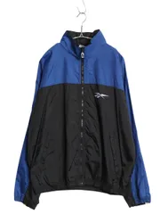 【お得なクーポン配布中!】 90s リーボック フルジップ ナイロン トラック ジャケット メンズ M / オールド ウィンドブレーカー 収納 フード ジャンパー マルチカラー