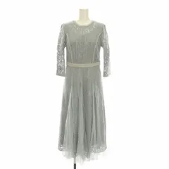 アプワイザーリュクス Apuweiser Luxe フォーマル ドレス 総レース ワンピース ロング 刺繍 1 グレー 七分袖 60166781 /YM