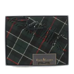 ラルフローレン RALPH LAUREN ひざ掛け 膝掛け ひざかけ ブランケット フリンジ チェック柄 緑 グリーン /BBのサムネイル