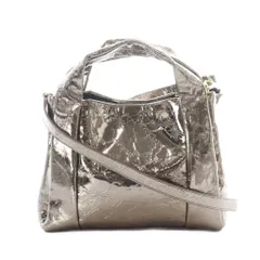 バルコス BARCOS シワ加工レザー2wayバッグ ハンドバッグ ショルダーバッグ ブロンズ メタリック /RI ■OS