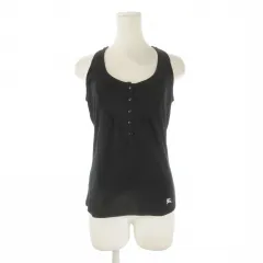 バーバリーブルーレーベル BURBERRY BLUE LABEL タンクトップ カットソー バックリボン ノバチェック 38 黒 ブラック /CK45 ■GY99