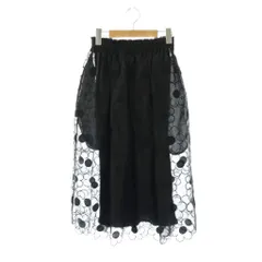 モンクレール MONCLER シモーネ ロシャ 4SIMONE ROCHA GONNA 花刺繍シルクスカート シアー フレア 38 黒 25403-00-54ADZ /CX ■OSのサムネイル