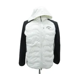 キャロウェイ CALLAWAY ゴルフウェア ジャケット ミドル丈 L 白 ホワイト フード付き キルティング 切替 /SM30 ■ECD001