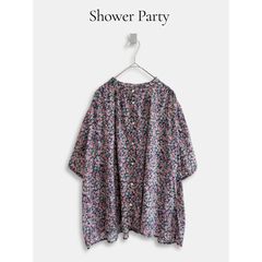 Shower Party】リバティ 紫陽花 半袖 ブラウス 日本製 - メルカリ