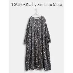 TSUHARU by Samansa Mos2 ツハル 花柄ワンピース ロングワンピース フラワープリント ナチュラル ゆったり ギャザー 長袖
