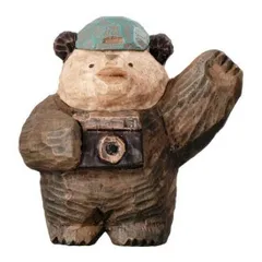 【カメラ熊】たかはたまさお 木彫り風 FIGURE COLLECTION
