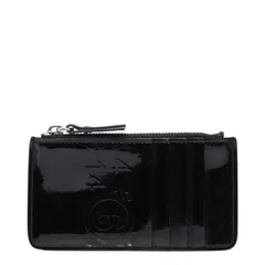 マルタンマルジェラ MM6 エムエムシックス メゾンマルジェラ ナンバーロゴ カードケース 小銭入れ ブラック パテントレザー レディース MARTIN MARGIELA【1-0260844】
