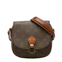 ルイ ヴィトン モノグラム ミニ サンクルーPM 斜め掛け ショルダーバッグ M51244 ブラウン PVC レザー レディース LOUIS VUITTON【1-0262084】
