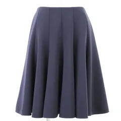 SALE【極美品】FOXEY NEW YORK フォクシー ニューヨーク スカート セレステ フレア ロゴ ファスナー ストレッチ ジップアップ ボトムス レディース サイズ 38 ネイビー 紺 日本製 44221のサムネイル