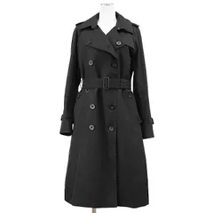 【SALE】Aquascutum アクアスキュータム トレンチコート ロゴ ボタン ライナー チェック ウール100% 取外可 ロング アウター ベルト付属 レディース サイズ 8 チャコール 日本製のサムネイル