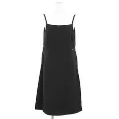 【極美品】CHANEL シャネル キャミワンピース P37628 COCOマーク チャーム シルク100% フレアシルエット ドレス レディース サイズ 42 ブラック 黒 フランス製 カール・ラガーフェルド期のサムネイル