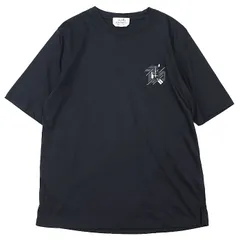 【美品】HERMES エルメス 半袖Tシャツ 2023SS ラムレザー 馬 ホースモチーフ ワッペン コットン100% クルーネック ショートスリーブ カットソー トップス メンズ サイズ S ダークネイビー 濃紺 イタリア製のサムネイル