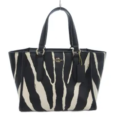 コーチ COACH 33525 ミニハンドバッグ トート ロゴ ゼブラ柄 レザー 黒 ブラック 白 ホワイト /GV ■GY18