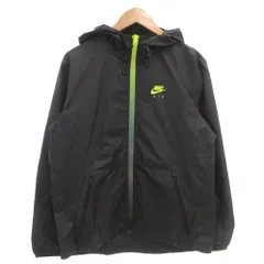 ナイキ NIKE エア AIR ウインドブレーカー ジャケット フード ジップアップ ロゴ M 黒 ブラック /GV
