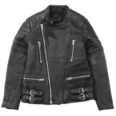 【極美品】UNUSED REFINEMENT GARMENTS アンユーズド ダブルライダースジャケット カウレザー モーターサイクル シンサレート 中綿ライニング キルティング アウター タグ付属 メンズ サイズ 0 ブラック 黒 日本製