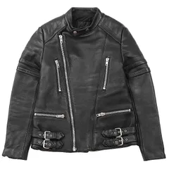【極美品】UNUSED REFINEMENT GARMENTS アンユーズド ダブルライダースジャケット カウレザー モーターサイクル シンサレート 中綿ライニング キルティング アウター タグ付属 メンズ サイズ 0 ブラック 黒 日本製のサムネイル