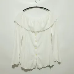 オフショルダーニット M 白_M0422