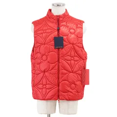 【極美品】LOUIS VUITTON ルイ・ヴィトン ベスト 2022S/S モノグラムフラワー 総柄 キルティング パテッド 中綿 ジップアップ ノースリーブ ジャケット アウター メンズ サイズ 52 レッド 赤 フランス製 DH1 HLG47Wのサムネイル