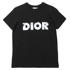 【SALE】DIOR AND DANIEL ARSHAM ディオール ダニエル・アーシャム 半袖カットソー ロゴ プリント コットン100% Tシャツ トップス キッズサイズ メンズ レディース ユニセックス サイズ 12+ ブラック 黒 ポルトガル製のサムネイル