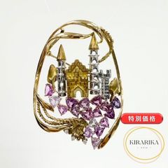 K18 ピクチャーメノウ ペンダント ネックレス トップ ピサの斜塔 