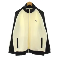 フレッドペリー FRED PERRY BEAMS別注 トラックジャケット ブルゾン ジップアップ ロゴ刺繍  L アイボリー 黒 ブラック FZ2694 /KU