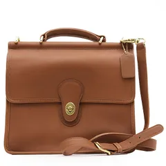 【新品同様】COACH オールドコーチ ヴィンテージ 1980’s ショルダーバッグ ハンドバッグ 2WAY レザー ターンロック 革 鞄 小物 ストラップ付属 レディース ブラウン 茶色 イギリス製 B4G-9927