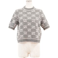 近年モデル】グッチ 総柄GG ジャガード コットン 半袖ハマーニット