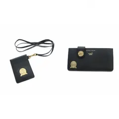 ADMJ アクセソワ Accessoires De Mademoiselle 長財布 ウォレット パスケース セット レザー 黒 ブラック ■GY18 /MQのサムネイル
