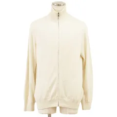 【SALE】Salvatore Ferragamo サルヴァトーレフェラガモ ジャケット メンズ サイズ XL カシミヤ × コットン ドライバーズニット ハイゲージ アウター アイボリー イタリア製のサムネイル