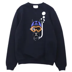 【極美品】HERMES エルメス スウェット サイズ S メンズ 2023SS Scub'H ホース 馬 スキューバ コットン100% プルオーバー クルーネック ロングスリーブ 丸首 長袖 トップス ダークネイビー 紺 イタリア製のサムネイル