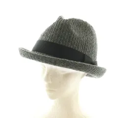 カシラ CA4LA 中折れハット 帽子 ニット ウール リボン グレー /MI