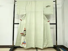 平和屋着物▼中国三大刺繍　相良刺繍　総刺繍　訪問着　孔雀羽冊子陶器花文　正絹　逸品　CABE2324yc