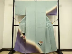 平和屋着物■訪問着　手描き　枝花文　暈し染め　正絹　逸品　DABD2397du