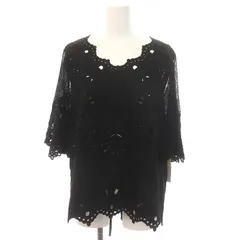 グレースコンチネンタル GRACE CONTINENTAL カットワークレーストップ ブラウス シャツ プルオーバー 36 S 黒 ブラック /SY ■OS