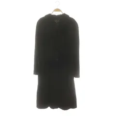 アニエスベー agnes b. ベロアロングコート アウター 36 黒 ブラック /MF ■OS