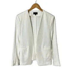 セオリー Theory ノーカラージャケット 上着 2 M 白 ホワイト 01-4304132 ■FY レディース