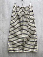 新品 green label relaxing グリーンレーベルリラクシング ユナイテッドアローズ リバーシブル 巻き ラップ スカート size38/黒ｘ白ｘ黄 ◆■◎レディース