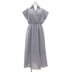 ブルーイースト BLUEEAST タグ付き ワンピース フレア M マキシ ロング丈 ショートスリーブ オープンカラー 水色 ライトブルー /NU ■GY59