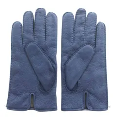 コーチ COACH 手袋 グローブ 5本指 鹿革 レザー 裏地カシミヤ M 紺 ネイビー /XZ ■GY18
