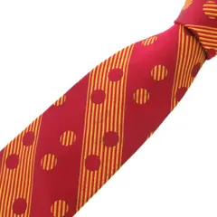 ポールスミス PAUL SMITH ヴィンテージ ネクタイ 絹 シルク 赤 レッド 黄 イエロー ドット柄 水玉模様 /UO