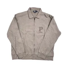 90s Polo by Ralph Lauren ポロ ラルフローレン Pロゴ ジップアップ スウェット ブルゾン XL/グレー系 メンズ  ビンテージ