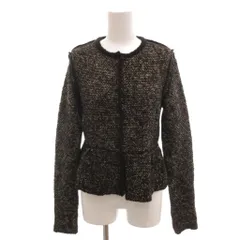 ヴァレンティノ ヴァレンチノ VALENTINO ROMA ノーカラージャケット ツイード ペプラム 38 ベージュ 黒 ブラック /YJ ■GY06のサムネイル
