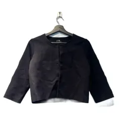 ランバンコレクション LANVIN COLLECTION  ノーカラージャケット 38 紺 ネイビー ■FY