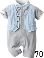 ベビーフォーマル ロンパース 男の子 洋装 半袖 長袖 よだれかけ 蝶ネクタイ