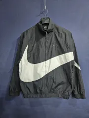 NIKE ナイキ 刺繍 ロゴ ビックスウォッシュ ブラック メンズ 100 ウィンドブレーカー ジップアップ ジャケット